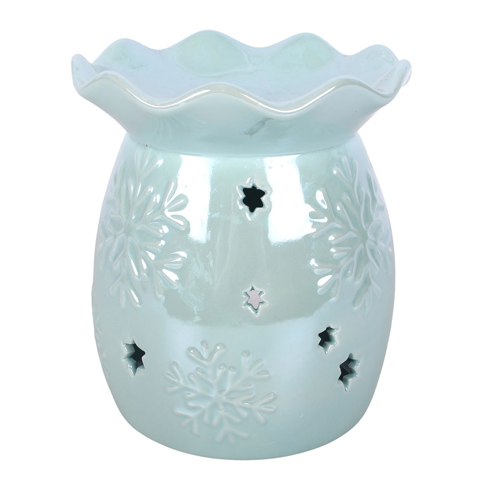 Something Different - Iridescent Blue Snowflake and Wax Warmer Ölbrenner/Teelichthalter fürs Raumdüfte - Blau
